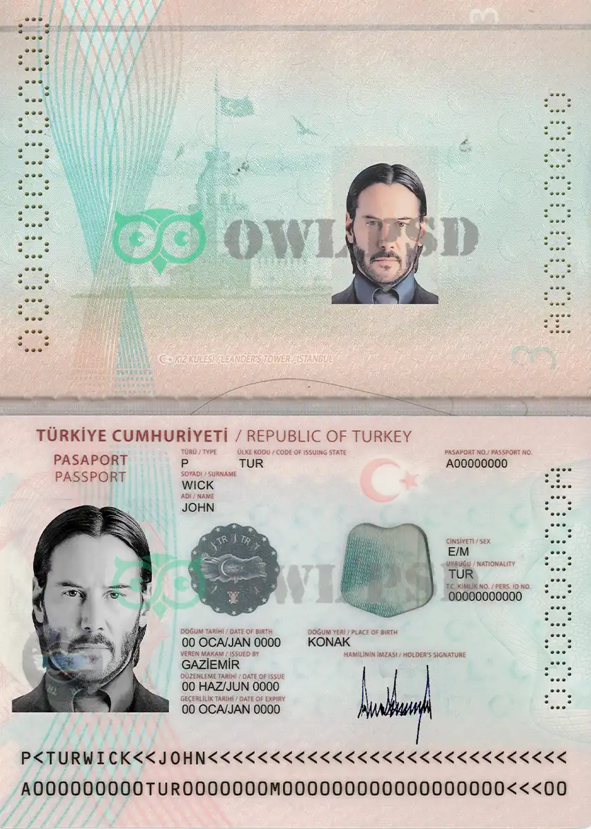 Turkey Passport Template preview image 1