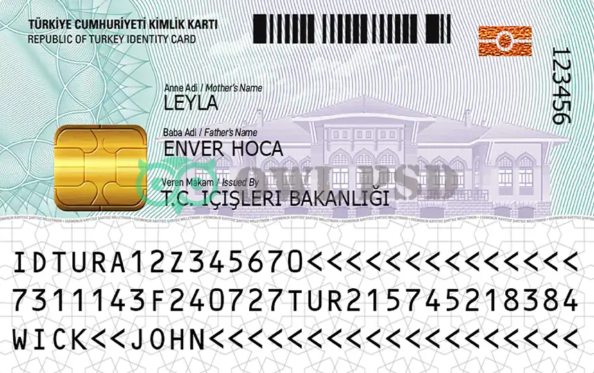Turkey ID Card Template preview image 2