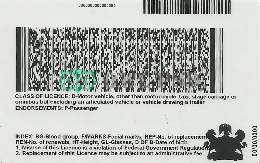 Nigeria Driver License Template preview image 2