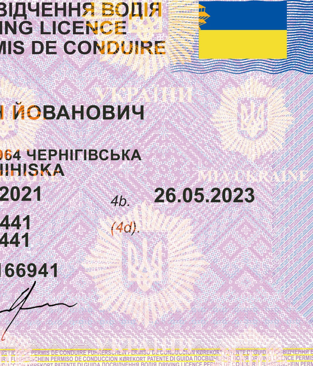 Ukraine Driver License Template 2021 preview image 2
