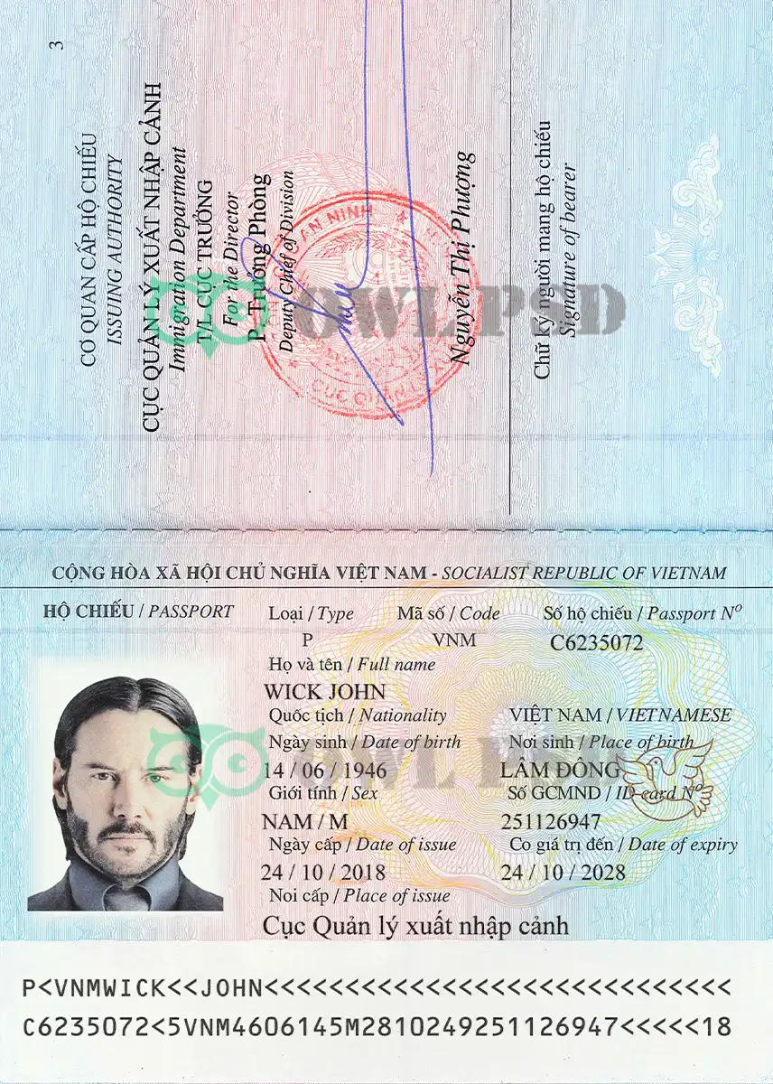 Vietnam Passport Template 2005 preview image 1