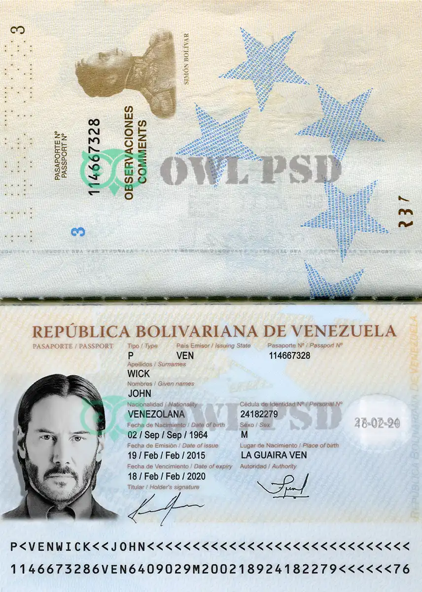 Venezuela Passport Template 2011 preview image 1