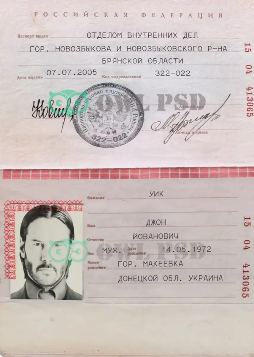 Russia Passport Template 1997 preview image 1