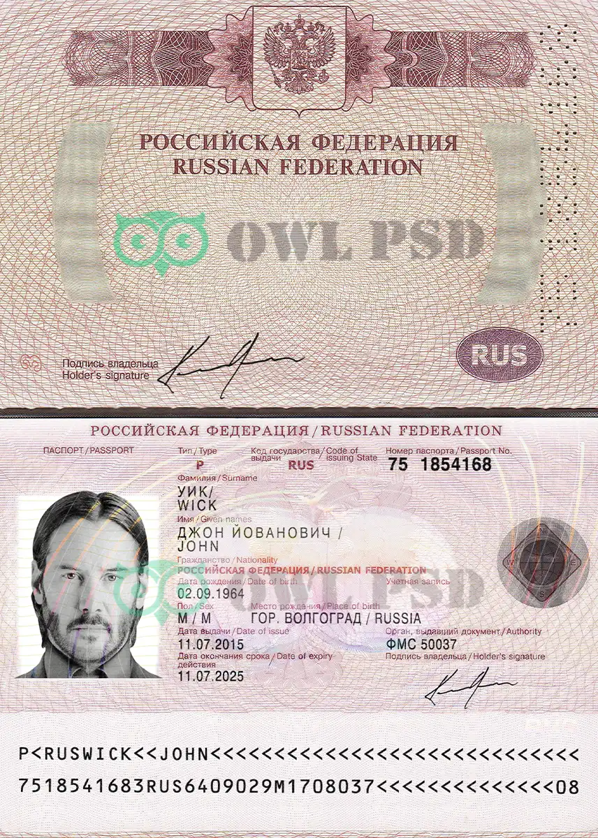 Russia International Passport Template 2010 preview image 1