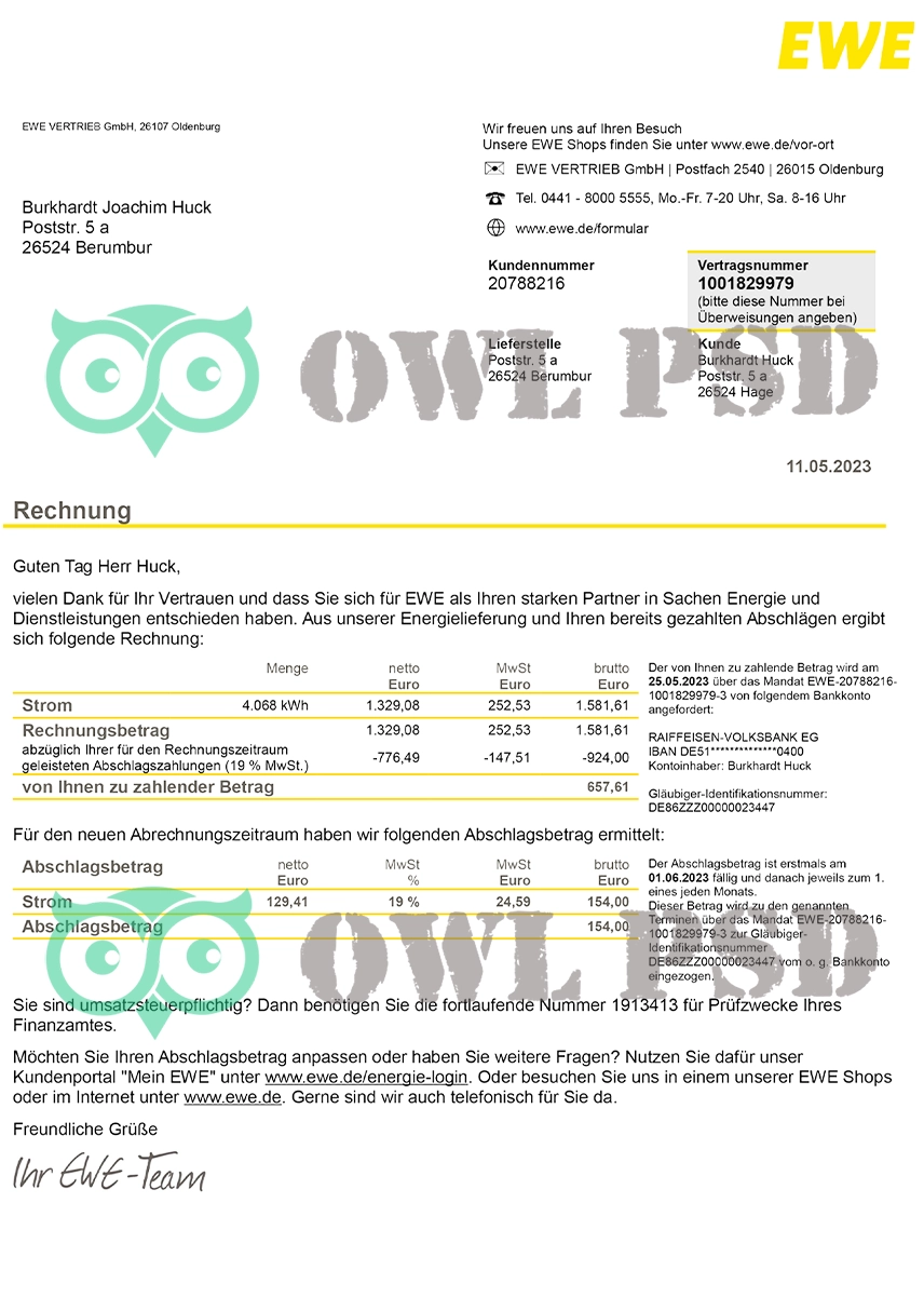 Germany EWE AG Template preview image 2