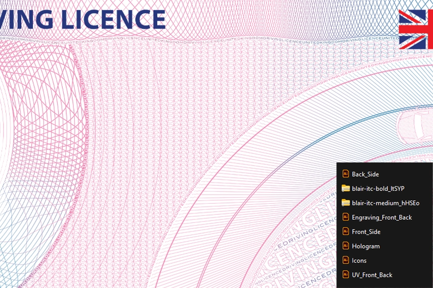 United Kingdom Drivers License Vector 2022 preview image 2