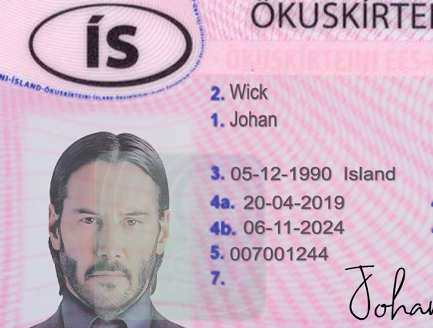 Iceland Driver License Template preview image 1