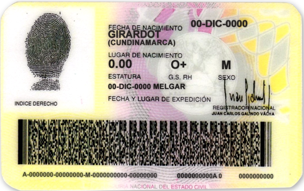 Colombia ID Card Editable PSD Template preview image 1