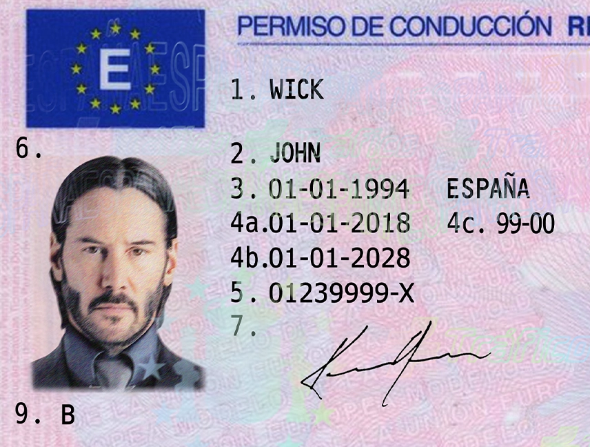 Spain Driver License Template preview image 1