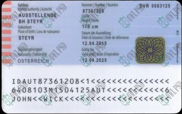 Austria ID Card Template 2010 preview image 2