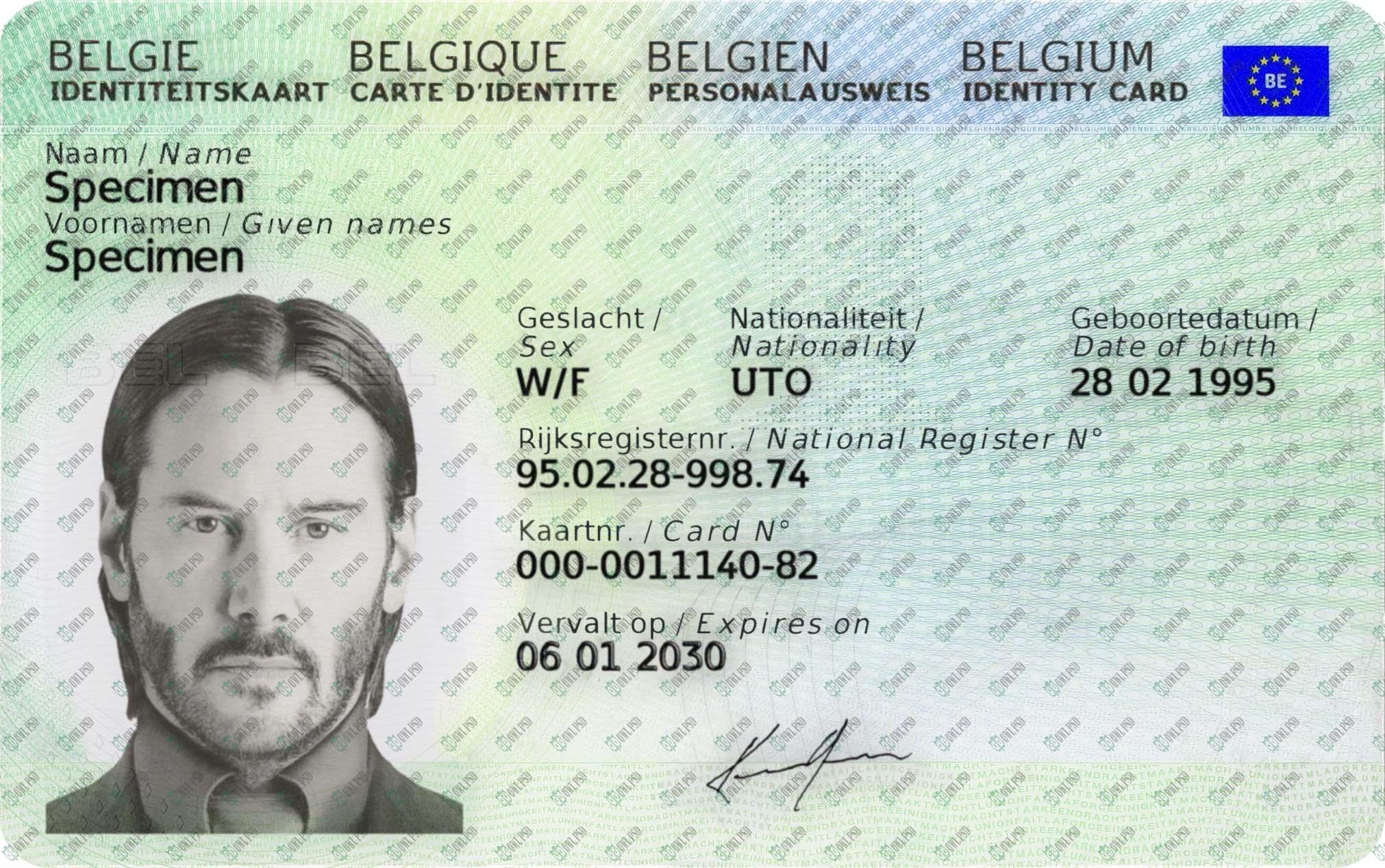 Belgium ID Card Template 2021 preview image 1