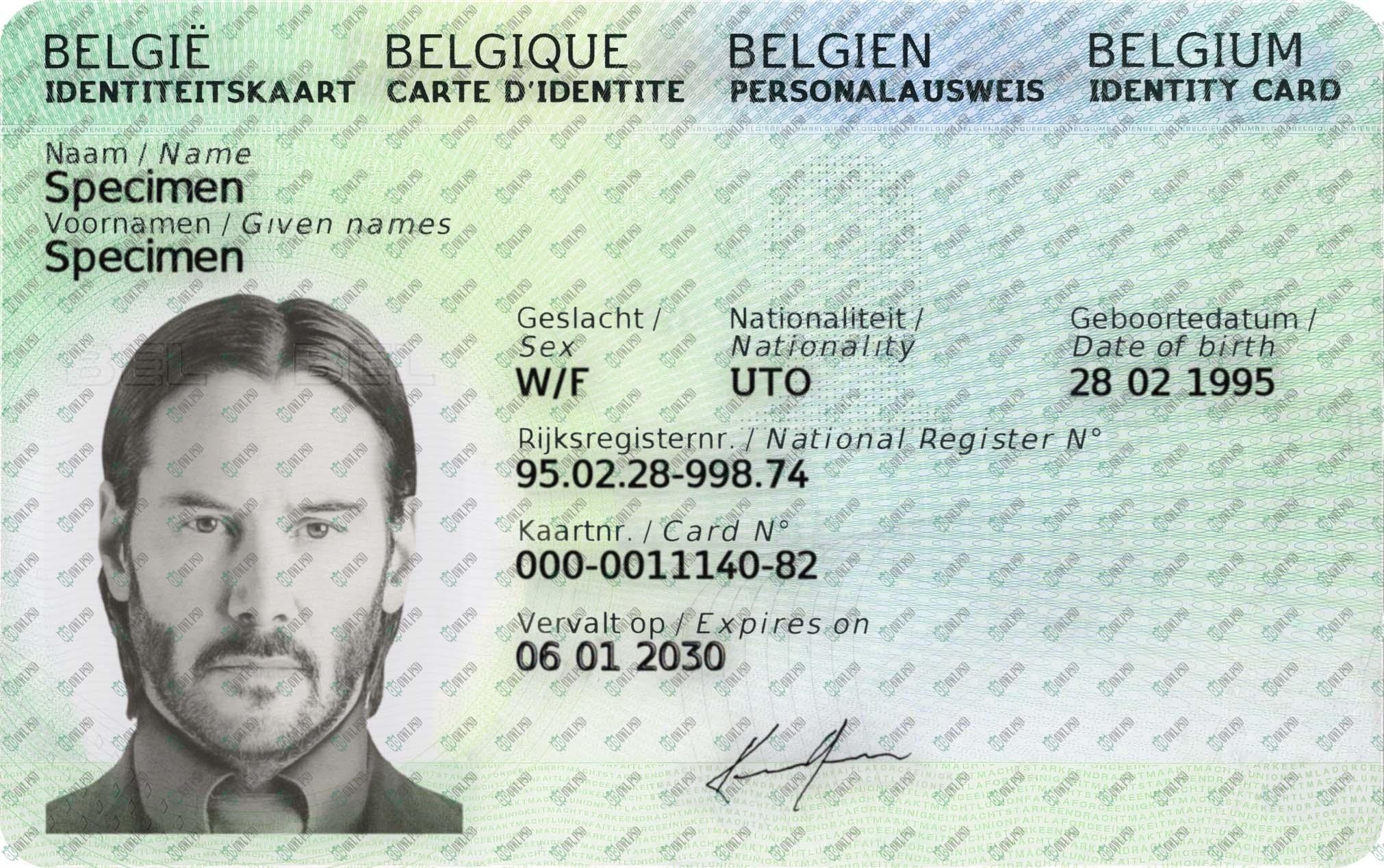 Belgium ID Card Template 2020 preview image 1