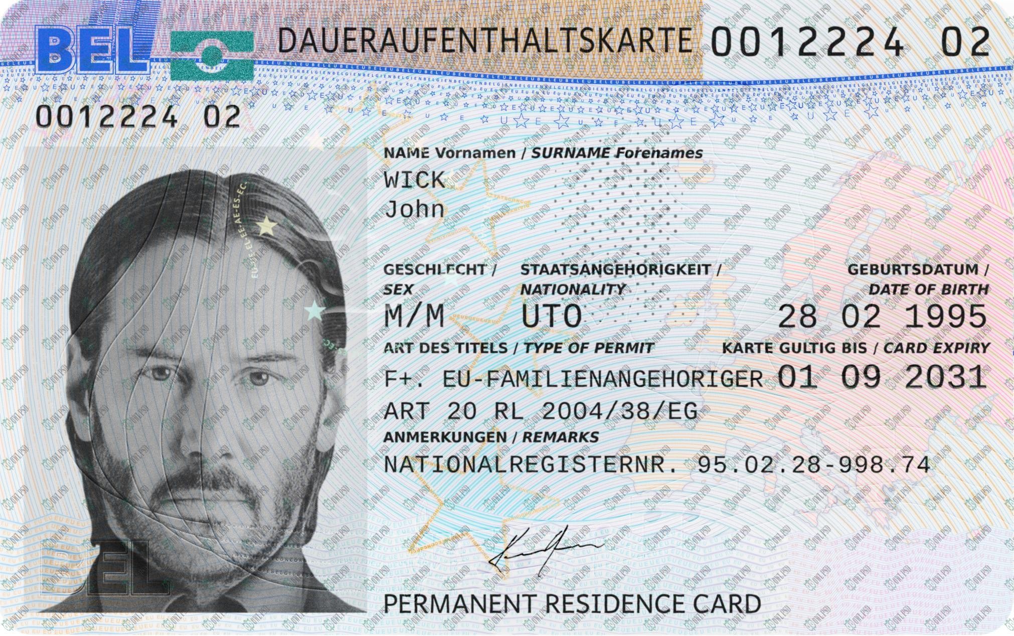Belgium Residence Permit Template 2021 preview image 1