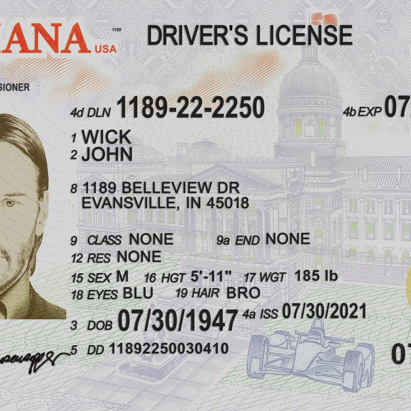 United States (INDIANA) Driver License preview image 1
