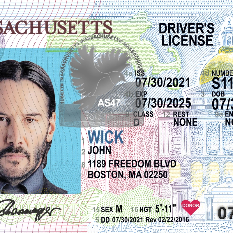 United States (Massachusetts) Driver License New Template preview image 1