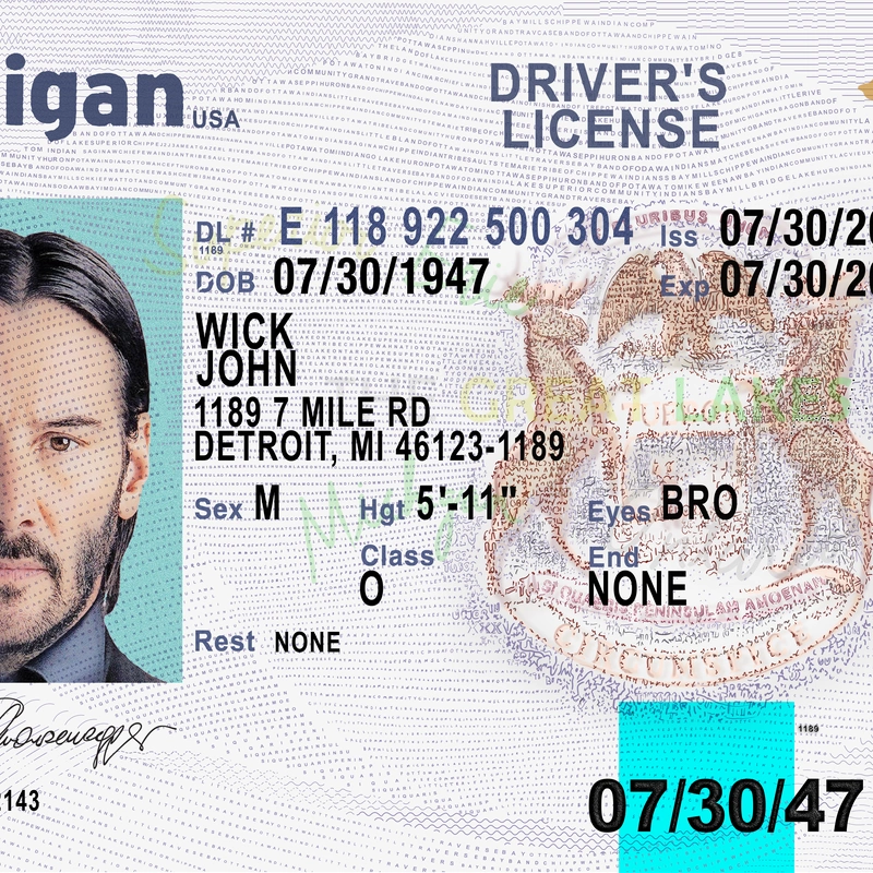 United States (Michigan) Driver License New Template preview image 1