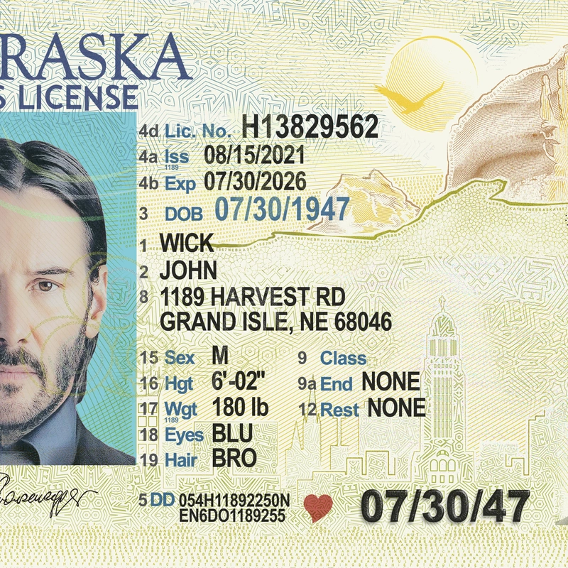 United States (NEBRASKA) Driver License New Template preview image 1
