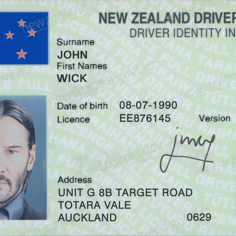 New Zealand Driver License High quality Template preview image 1