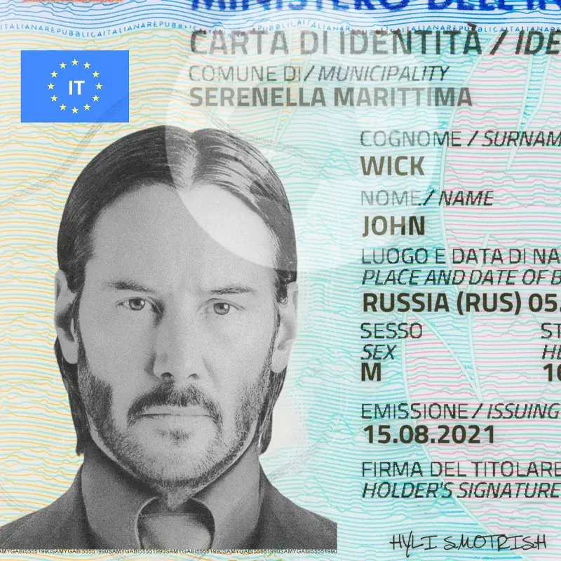 Italy ID Card Template 2022 preview image 1