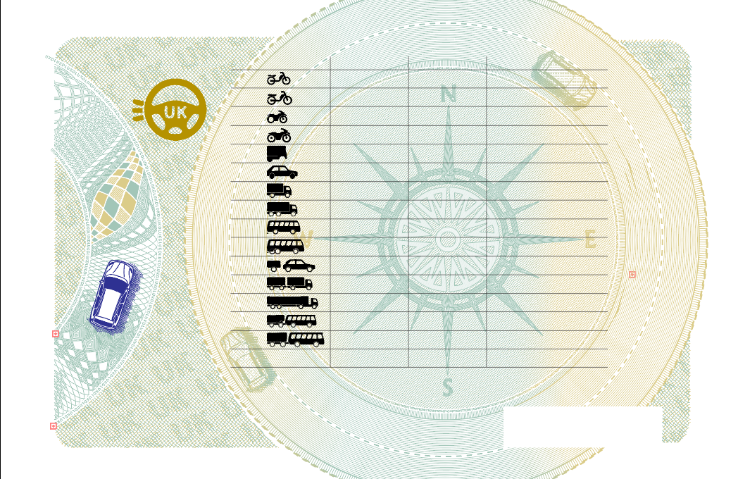 United Kingdom Provisional Drivers License Vector 2022 preview image 1