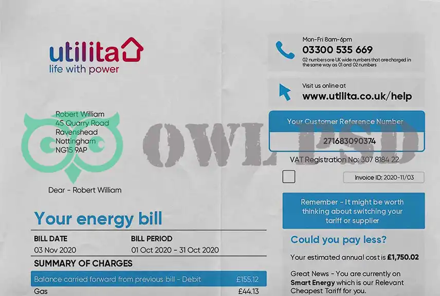 UK Utilita Energy Template
