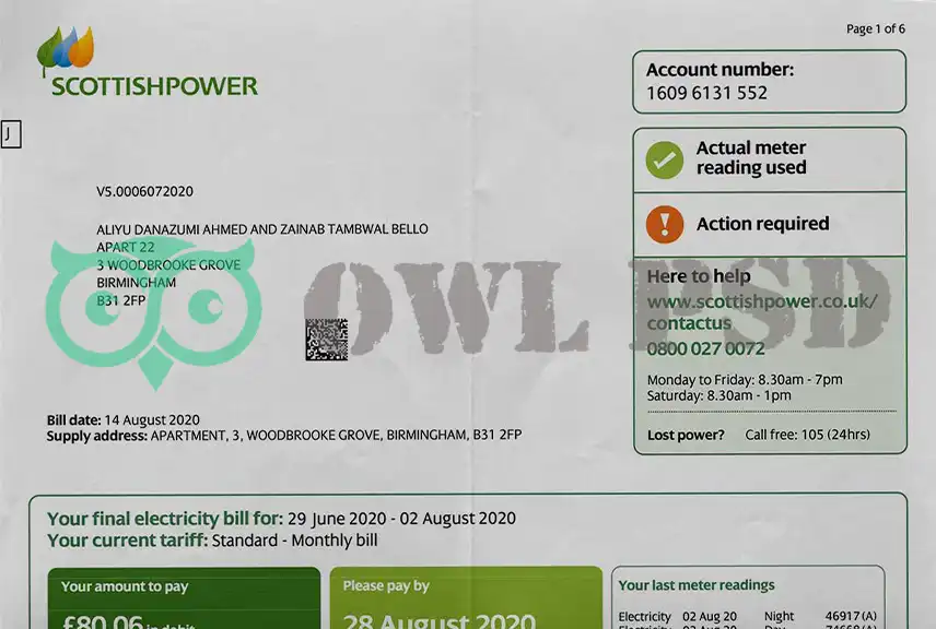 UK Scottish Power Template