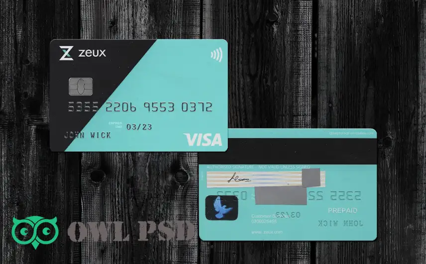 UK Zeux Bank Credit Card Template