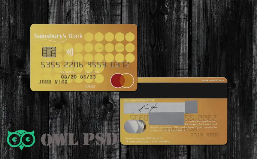 UK Sainsbury's Bank Credit Card Template