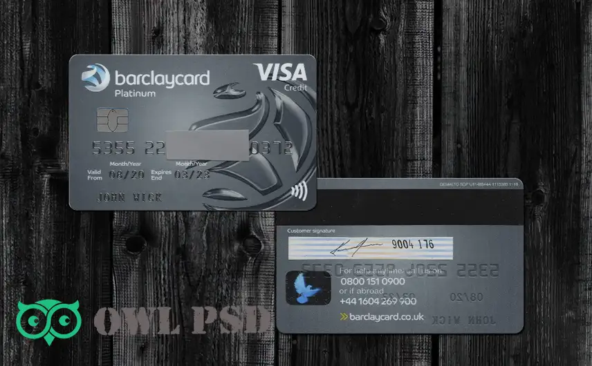 UK Barclaycard Bank Credit Card Template