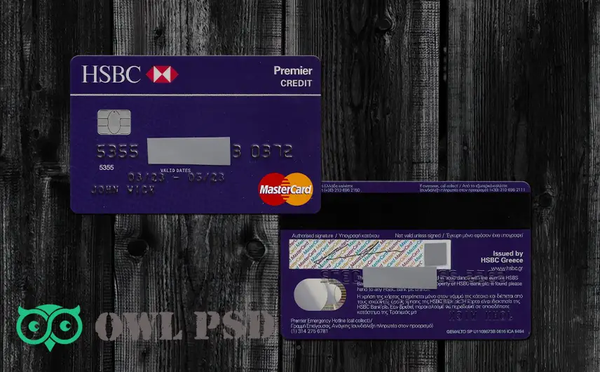 UK HSBC Bank Credit Card Template
