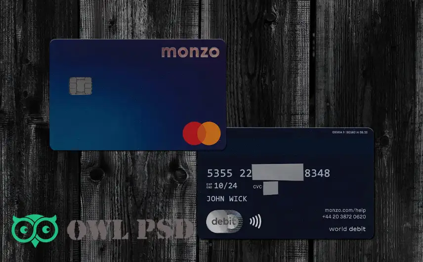 UK Monzo Bank Credit Card Template