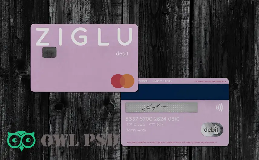 UK Ziglu Bank Credit Card Template