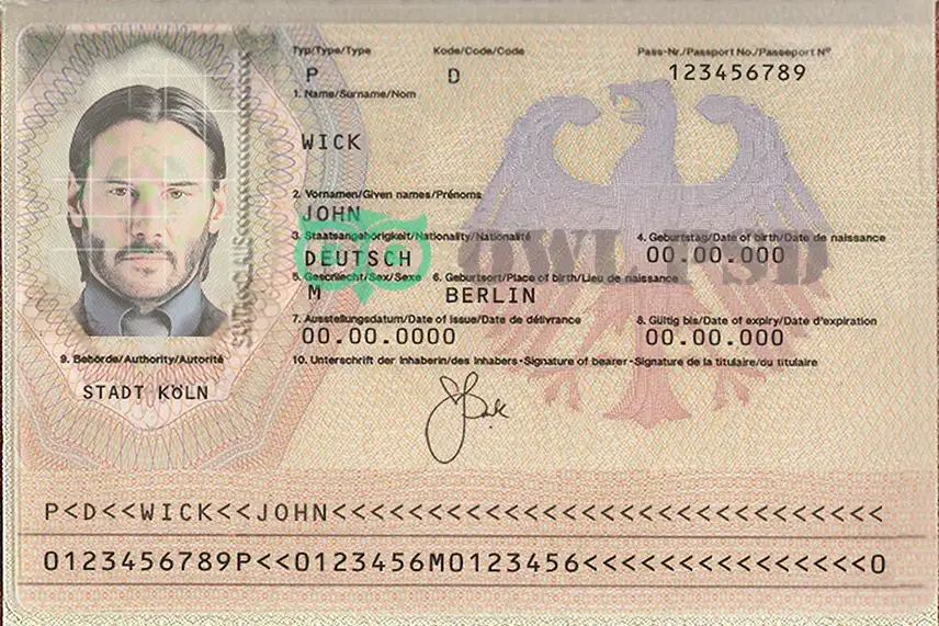 Germany Passport Template V0
