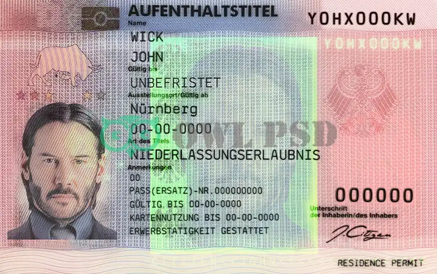Germany Resident Card Template