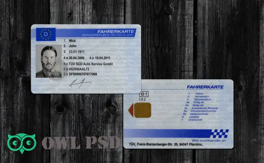 Germany Driver Card (Fahrerkarte) Template 2006