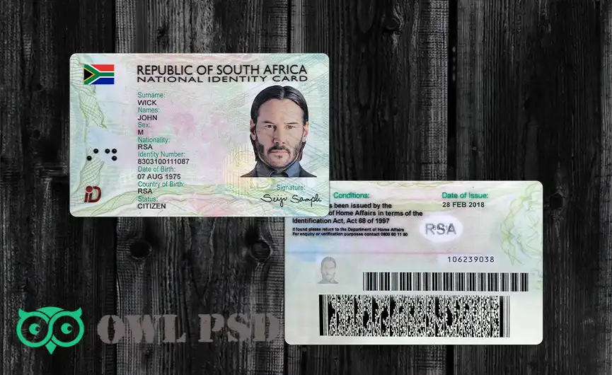 South Africa ID Card Template 2013