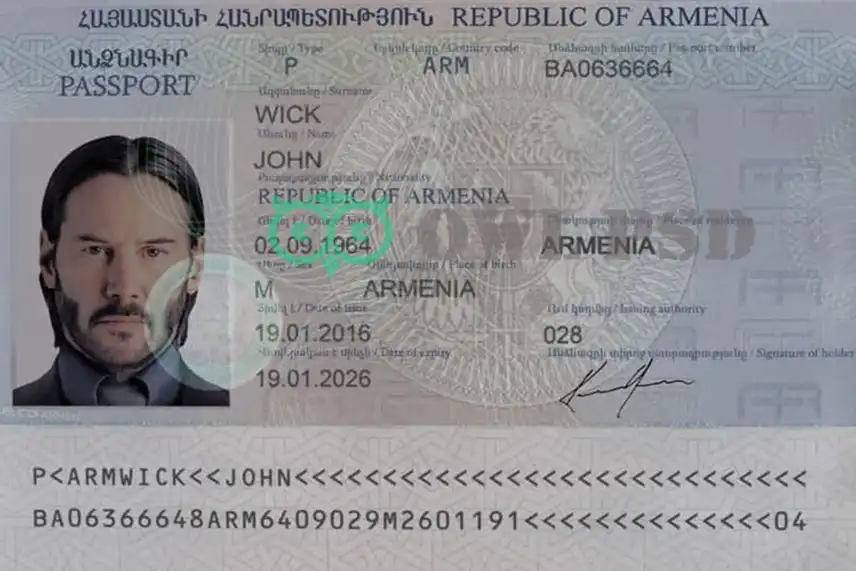 Armenia Passport Template 2012