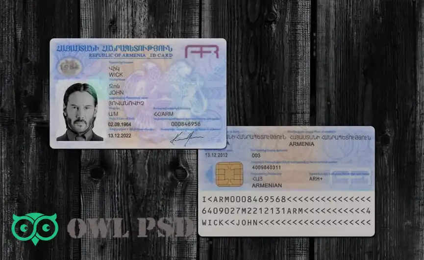 Armenia ID Card Template 2011