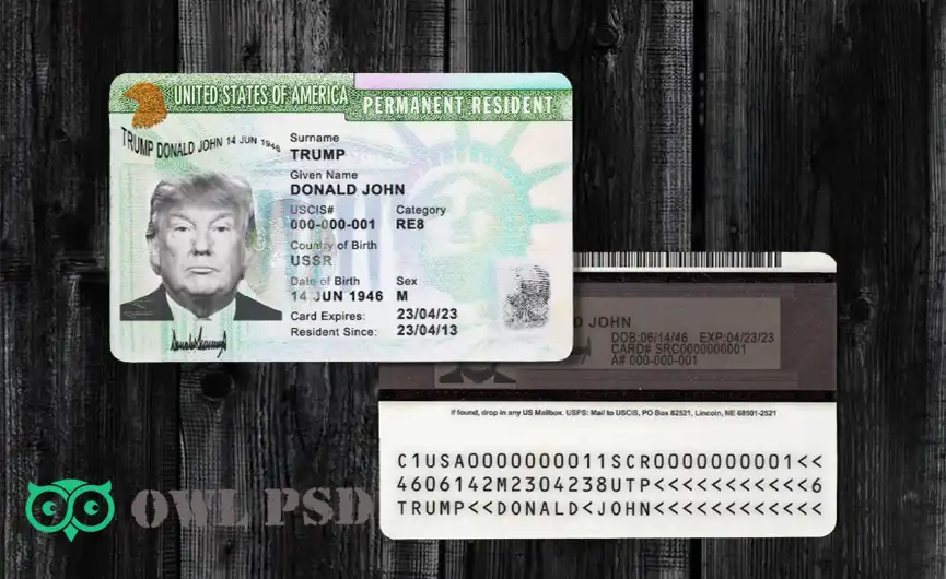 United States Green Card Template 2010