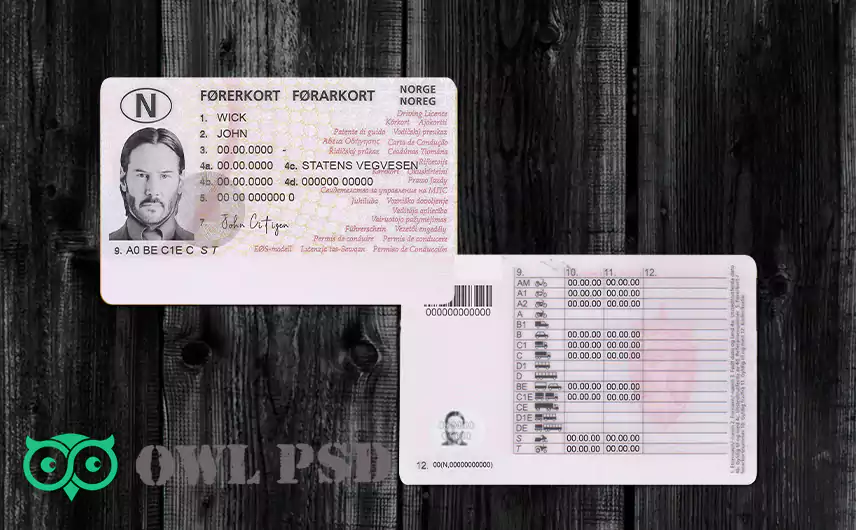 Norway Driver License Template 2013