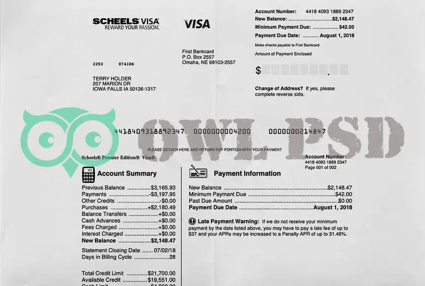 United States Omaha Bank Statement Template