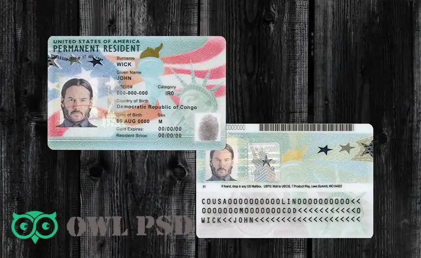 United States Green Card Template 2017