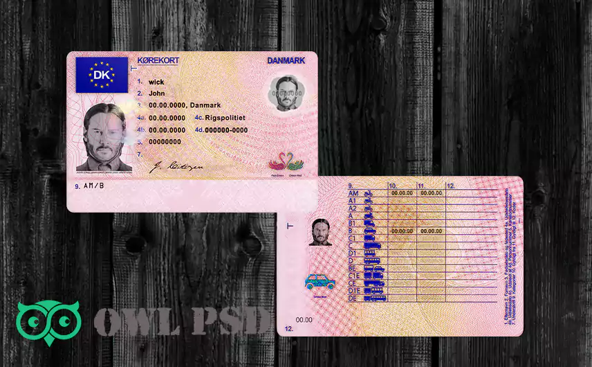 Denmark Driver License Template