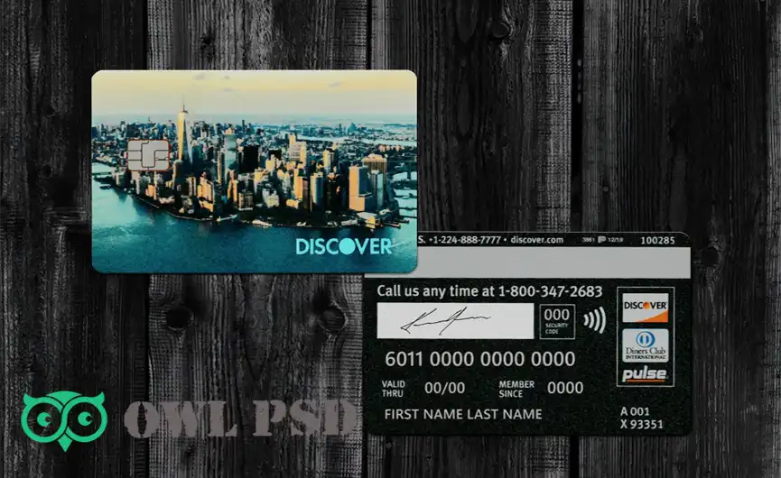 United States Discovered City Skyline Credit Card Template