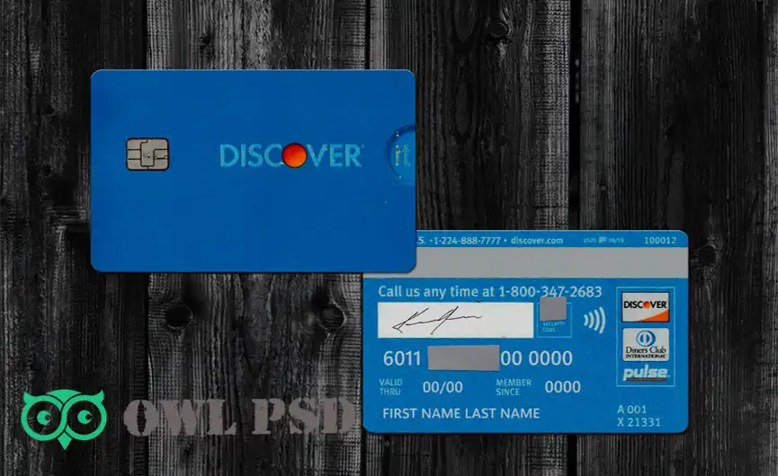 United States Discovered Blue Credit Card Template