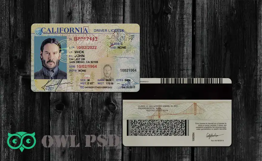 United States (California) Driver License Old Template