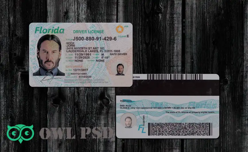 United States (Florida) Driver License New Template