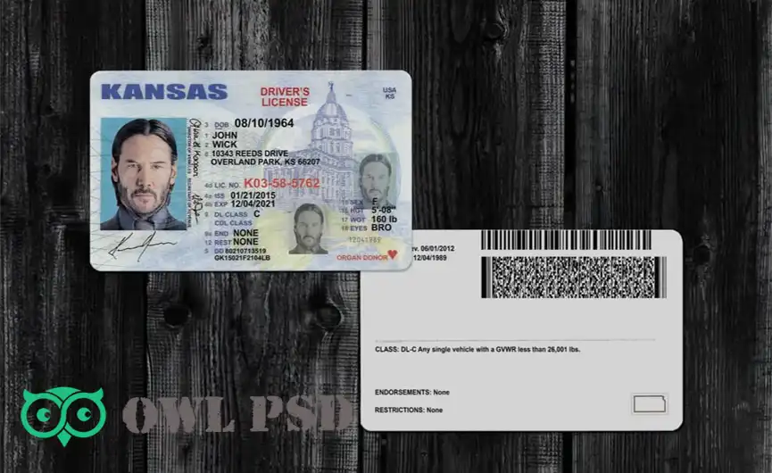 United States (Kansas) Driver License Old Template