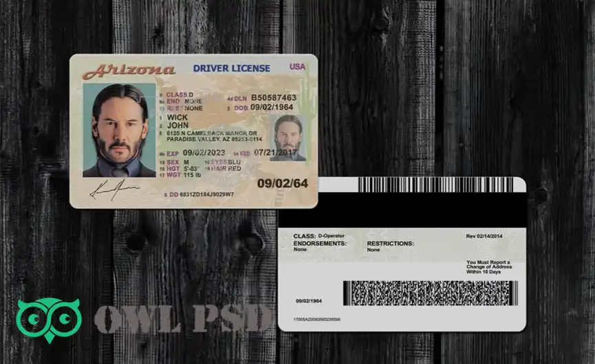United States (Arizona) Driver License New Template