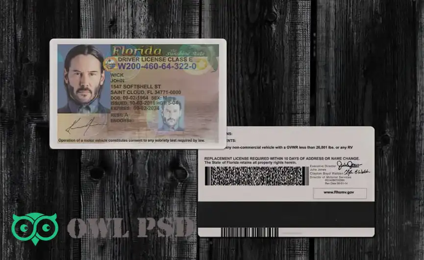United States (Florida) Driver License Old Template